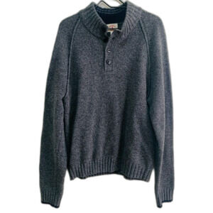 Brooks Brothers Red Fleece Charcoal Wool Henley Mock Neck Sweater size xxl